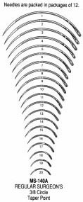 MS140A-15 Miltex Reg Surg Ndls 3/8 Rnd #15