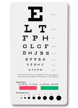 eye chart hand held